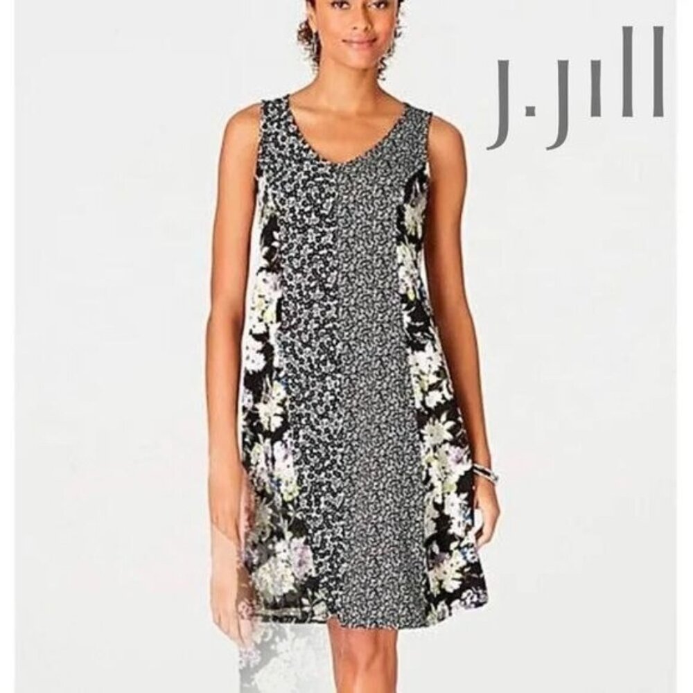 Womens‎ V Neck Sleeveless Dress Mixed Floral Print Wrinkle-resistant Dress